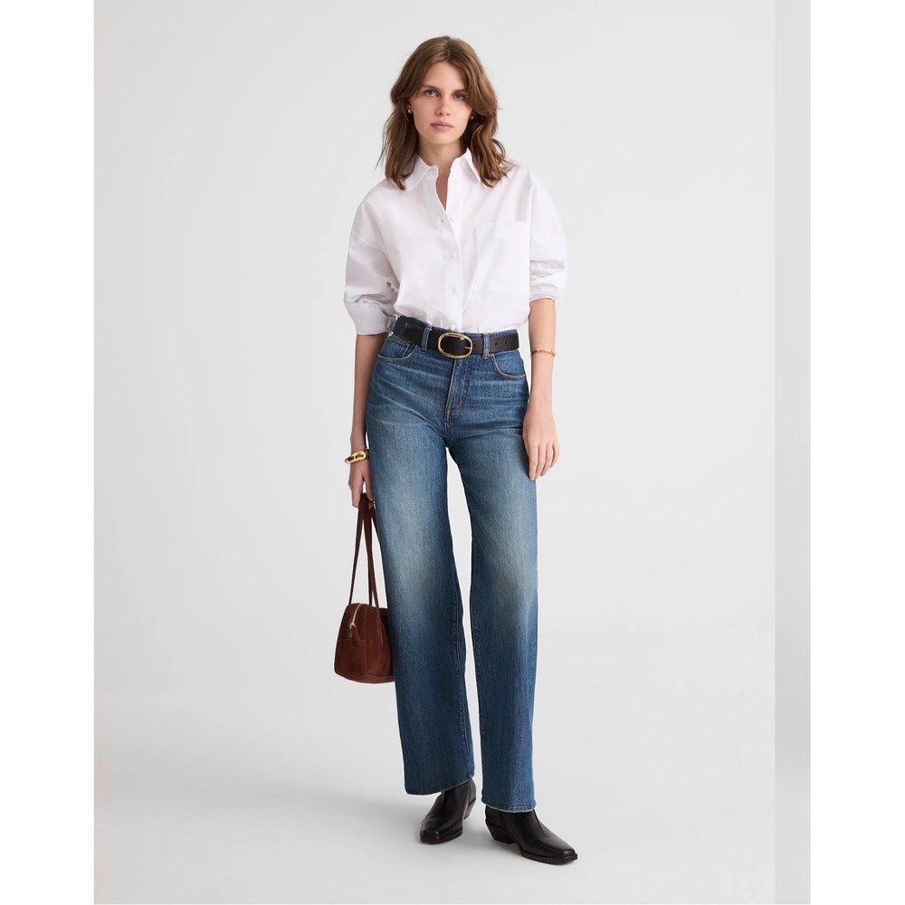 Madewell The Perfect Vintage Wide-Leg Jeans High Rise Blue Size 33 Tall NWT